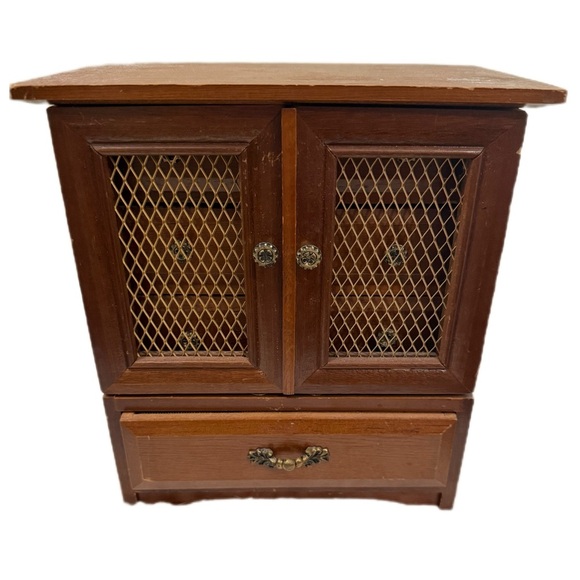 Vintage Wooden Musical Jewelry Cabinet - the Godfather (Love theme) song - Picture 1 of 11